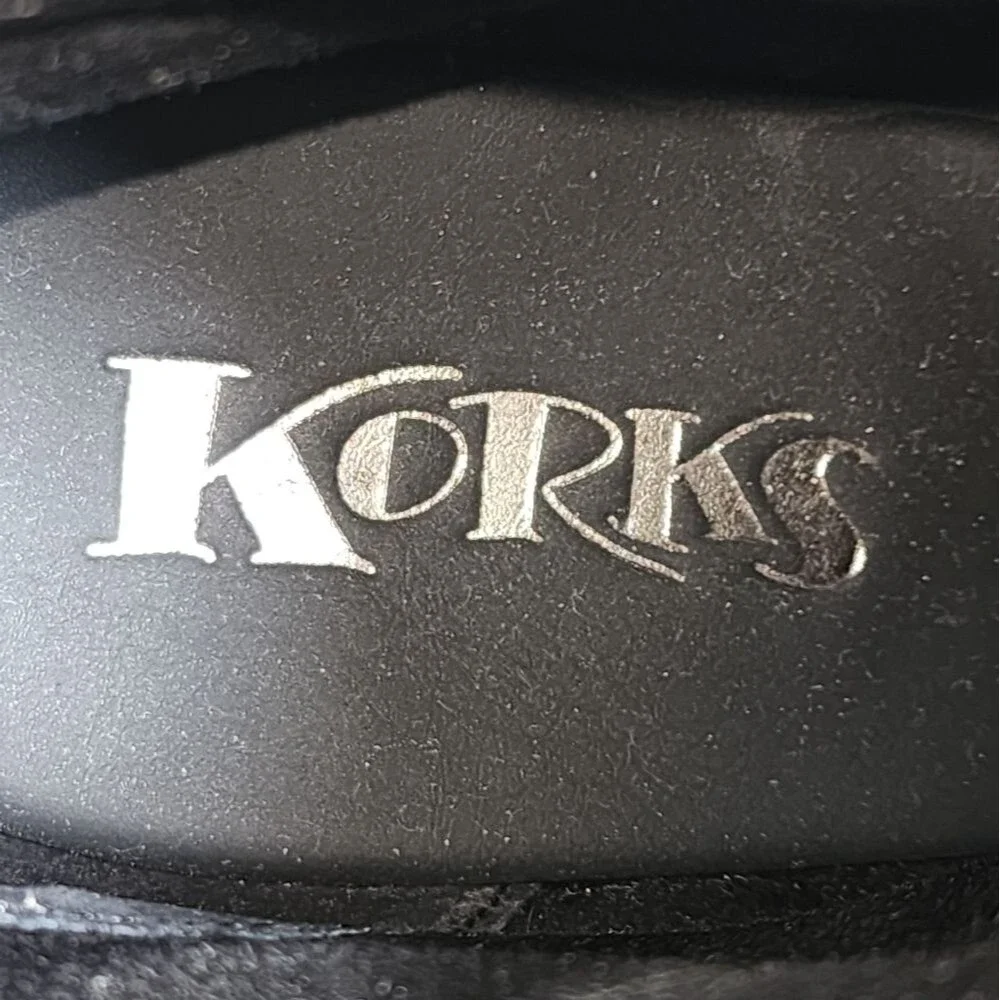 Korks by Kork-Ease Denoon Black Suede Leather Heel Zip Monk Strap Booties Size 6